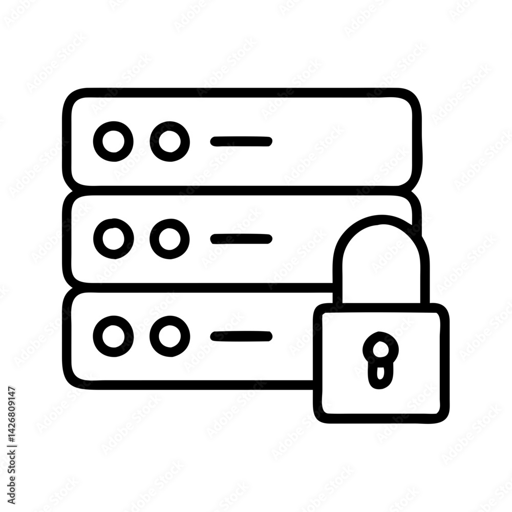 Poster secure server data protection network security database cloud storage system technology safety and l