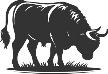 Vector silhouette of a cow