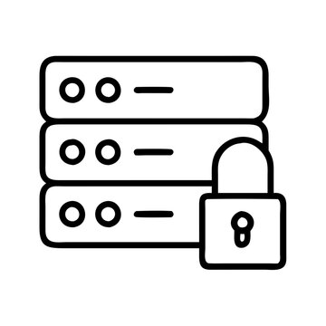 Secure server data protection network security database cloud storage system technology safety and lock icon