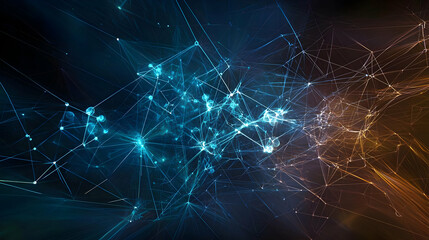 Abstract Digital Design With Blue Orange Shapes