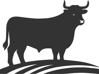 Vector silhouette of a cow