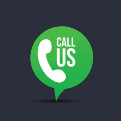 vector Contact us call now green color banner design
