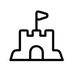 Obraz premium Sandcastle with Flag on Top Icon Design