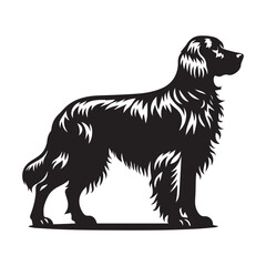 Silhouette of an Irish Setter Dog Standing Gracefully Black silhouette of Irish setter head