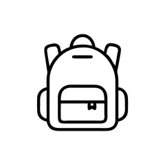 School Backpack with Supplies Icon Design