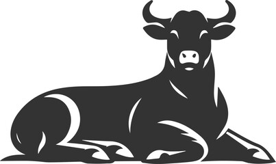 Vector silhouette of a cow
