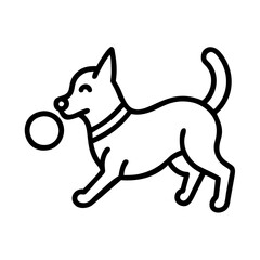 Dog illustration vector puppy pet animal canine breed drawing outline playful ball happy run