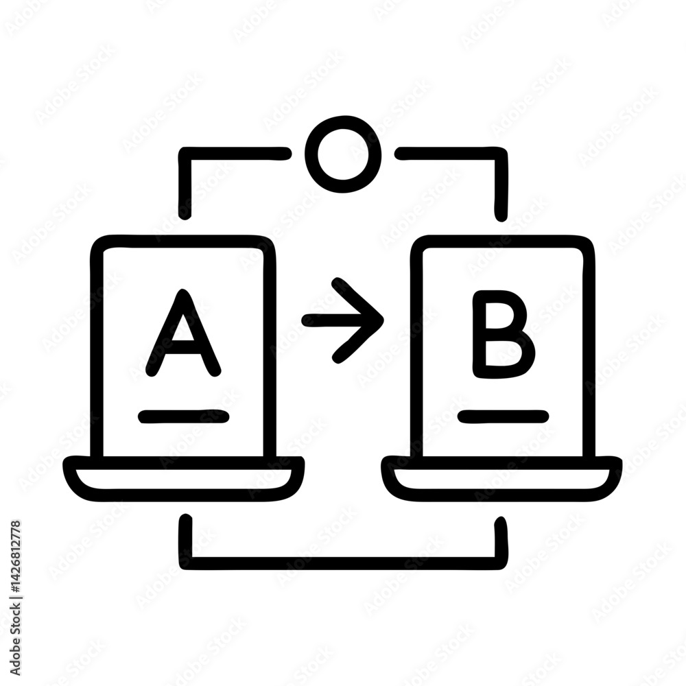 Aufkleber data flow diagram process flow chart workflow ab testing analytics conversion optimization tool a to