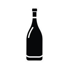 Wine Bottle Icon Silhouette Vector Illustration