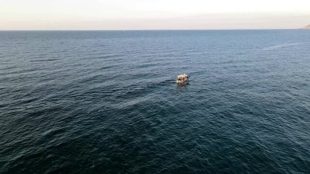 Boat Floating in Bali Bay, Crete, Greece