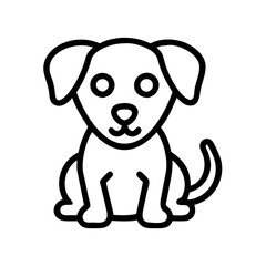 Obraz premium Outline drawing of a cute puppy dog pet animal vector illustration design graphic art image icon simple cartoon
