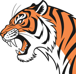 tiger head isolated on white