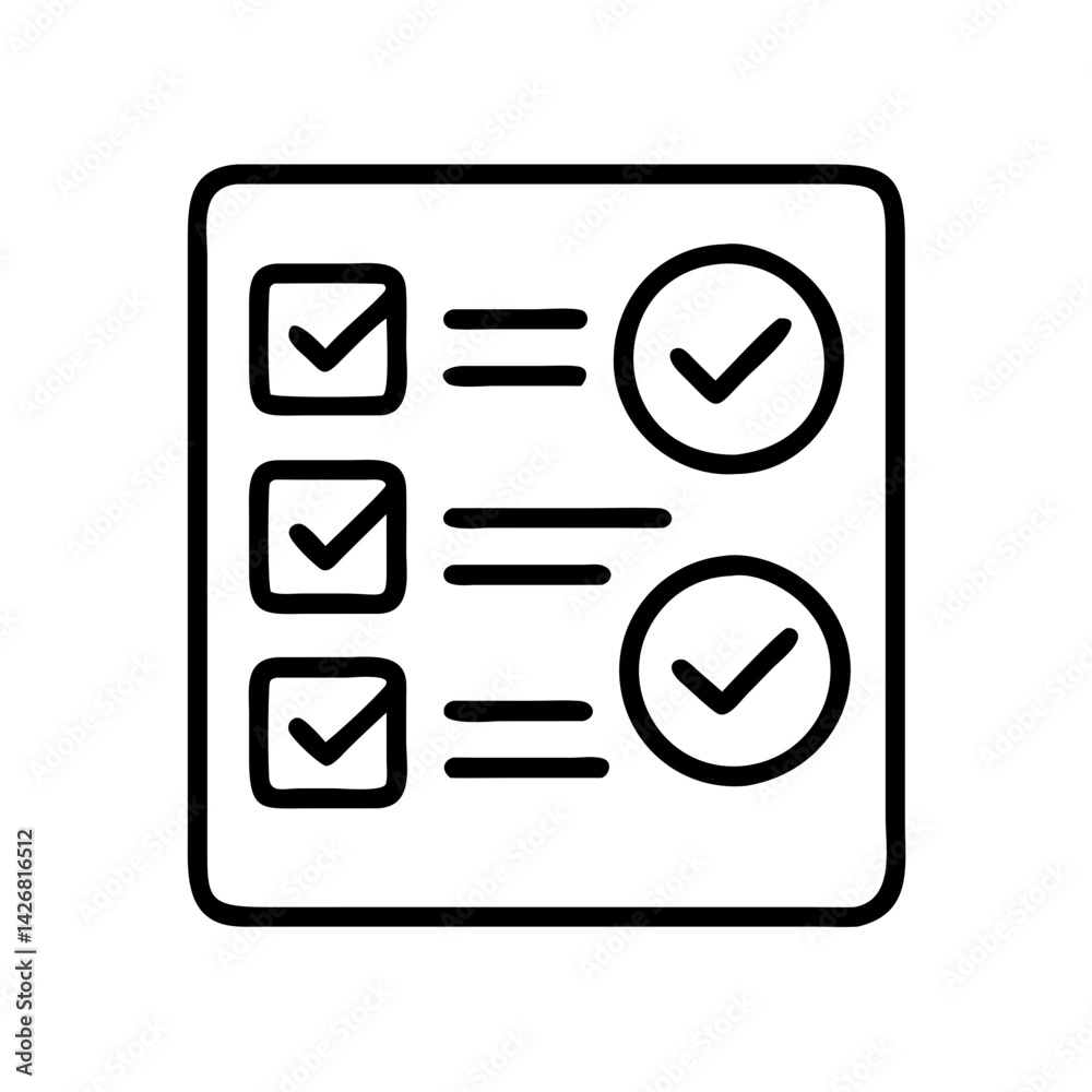 Poster checklist task list check box checkmark icon vector illustration graphic element symbol design ui ux
