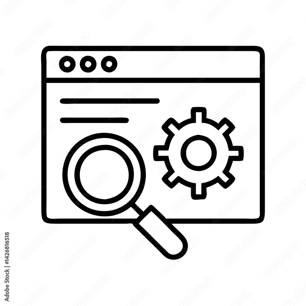 Poster search engine optimization seo website development and design configuration and maintenance icon vec