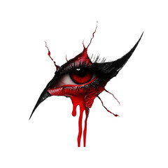 Surreal Melted Eye with Blood Dripping - Gothic Art Design