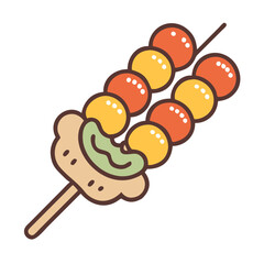 Skewered Rice Dumplings with Sauce Icon Design
