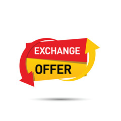 vector red and yellow exchange offer design
