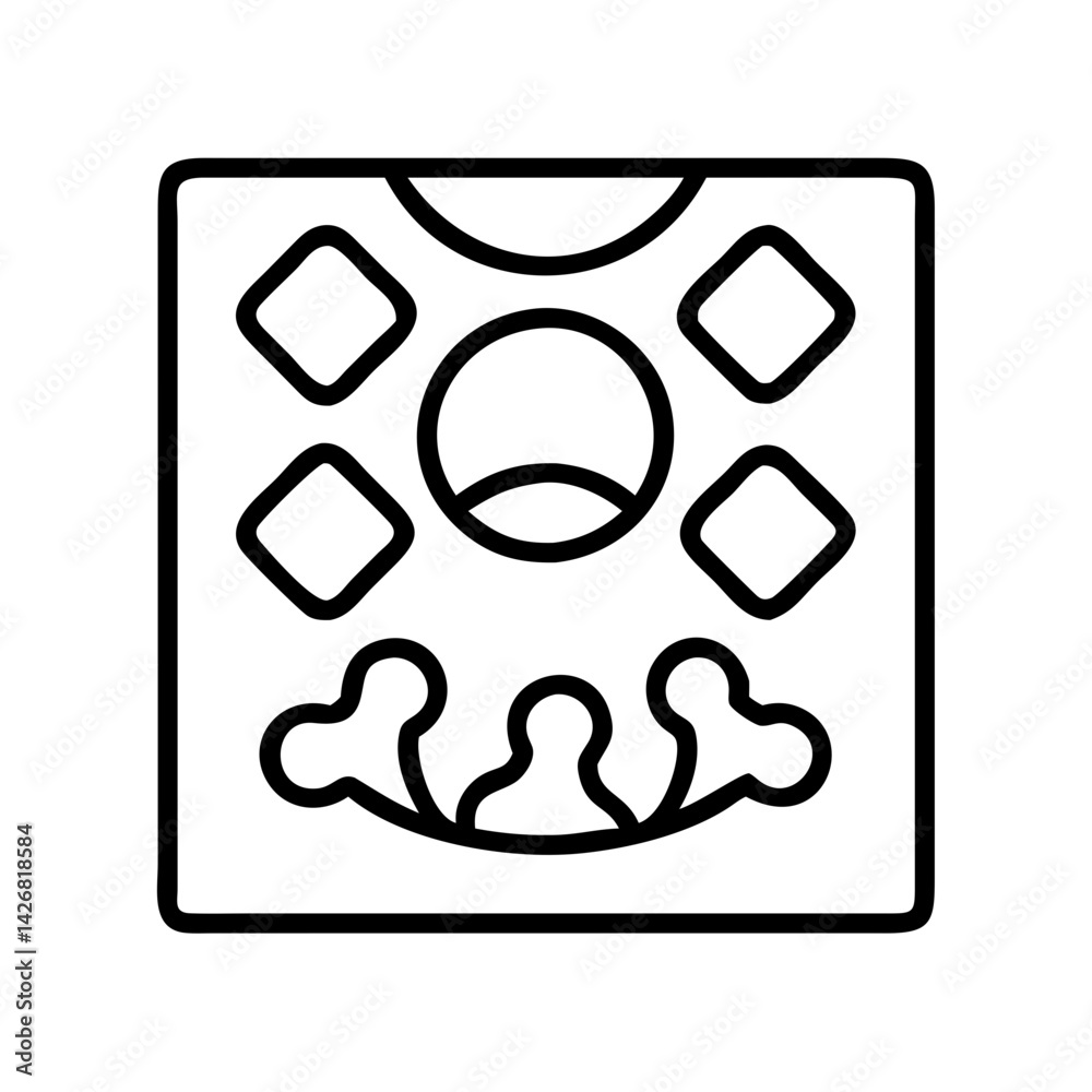 Poster abstract geometric shapes composition layout design with circle square and wavy elements vector art 