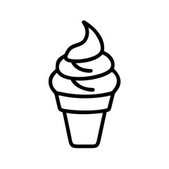 Soft Serve Ice Cream Swirl Cone Icon Design