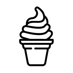 Soft Serve Ice Cream Swirl Cone Icon Design