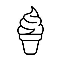 Soft Serve Ice Cream Swirl Cone Icon Design