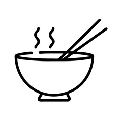 Soup Bowl with Chopsticks on Top Icon Design