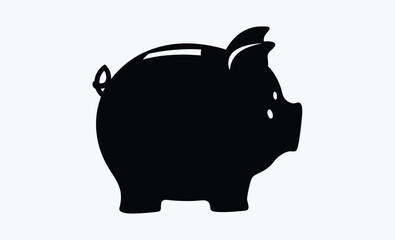 Save money silhouette, Save money icon designed in a line style, editable stroke 