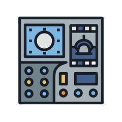 Fototapeta premium Space Control Panel with Interface Buttons Icon Design