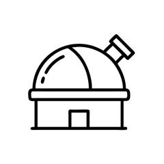 Space Dome Observatory Structure Icon Design
