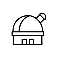 Space Observatory Dome with Telescope Icon Design