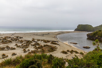 Scenic Landscape on Knight's Point Lookout. Ocean shore. South Island, New Zealand