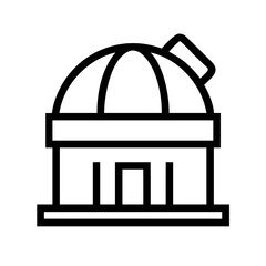 Space Observatory Dome with Telescope Icon Design