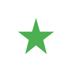 Obraz premium green star icon logo, Green Star Isolate Background PNG – Simple Shape and Design Element