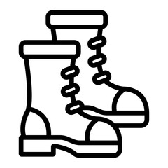 Boots Vector Line Icon Design