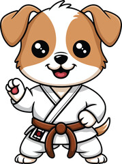Dog with a karate Beagle dog vector illustration Karate Dog Vector Illustration II Sticker