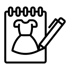 Fashion Sketch Vector Line Icon Design