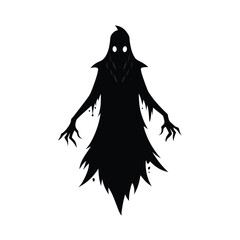 Black Silhouette Ghostly Wraith Tattered Spirit