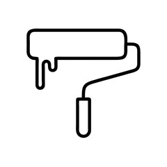 Paint roller vector icon painting tool equipment painter decorator renovation home improvement design element