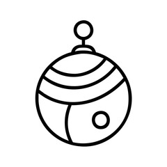 Outline christmas ball ornament decoration holiday xmas tree bauble festive celebration design graphic