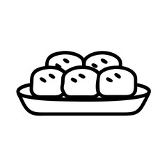 Sushi Platter with Wasabi and Rolls Icon Design