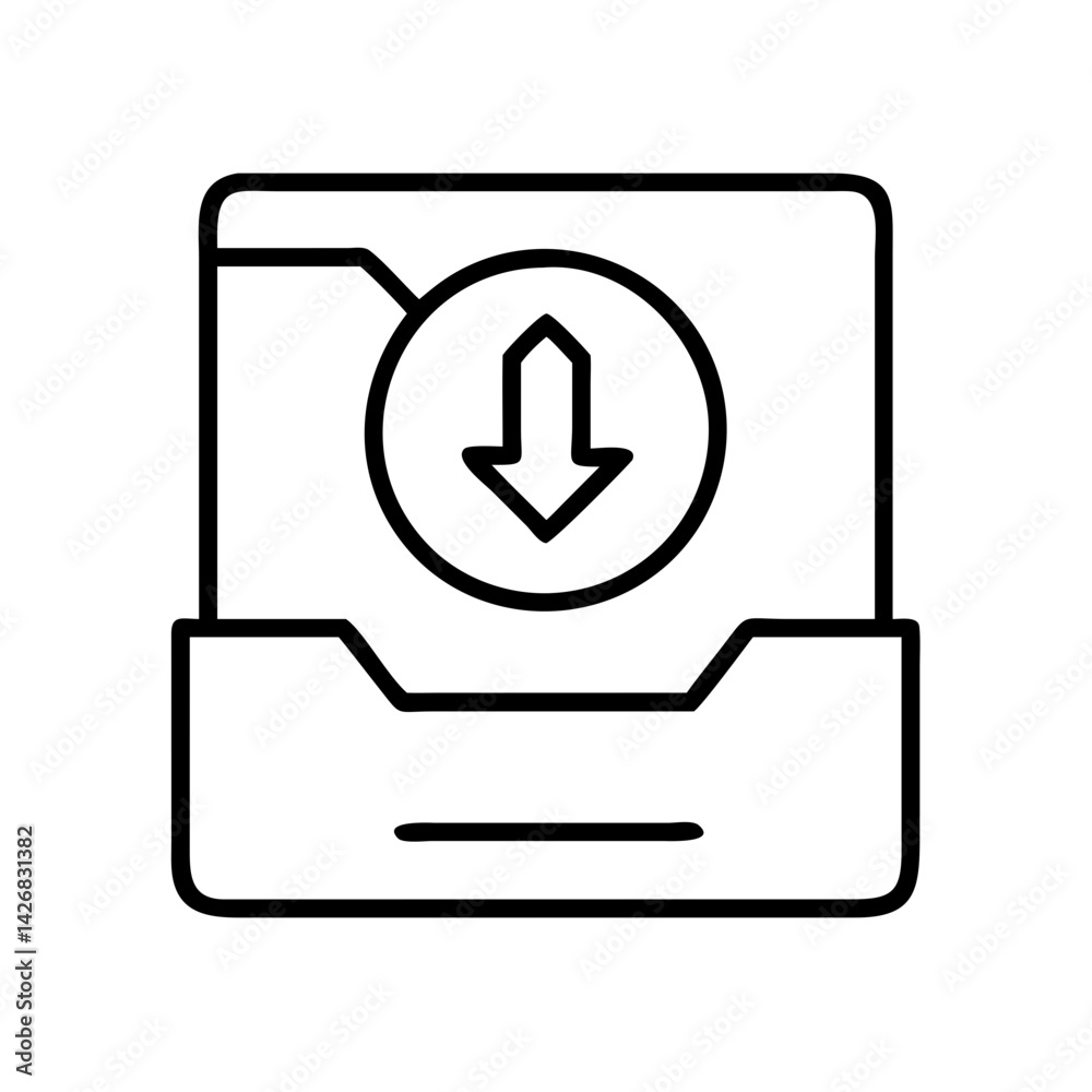 Poster download folder icon vector file symbol sign graphic element ui design interface application storage