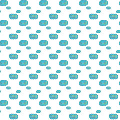 Seamless Pattern of Cute Sweet Icons in Blue and Pink