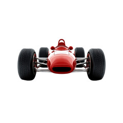 Classic Red Formula Race Car Front View, Vintage Racing Automobile