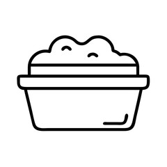 Outline container with filling vector, food container, storage container, bowl container icon vector