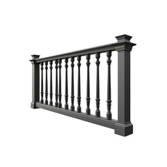 Elegant Dark Grey Balustrade Railing 3D Render