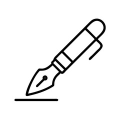 Illustration of a pen writing tool instrument for drawing design and creative writing concept art