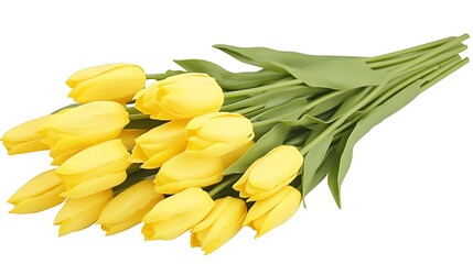 Yellow Tulip Bouquet with Spring Flowers.