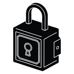 Isolated Black Vector breaker lockout device on white backgroun