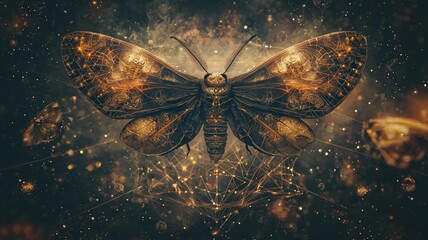 butterfly on a black background. generative ai