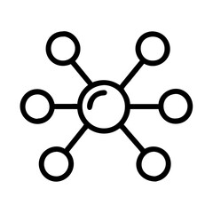 Network connection diagram illustration of a molecule atom structure connectivity concept design